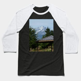 Snowy Mountain Nature Photography Pacific Northwest Baseball T-Shirt